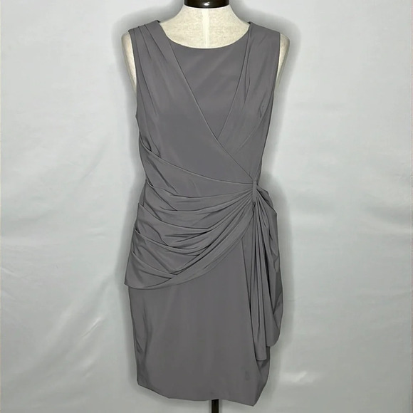 Zac Posen Z Spoke Lord & Taylor Draped Sleeveless Dress in Grey - NEW - Size 8 - Picture 1 of 9
